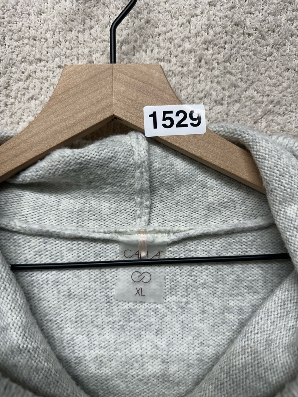 Calia by Carrie Underwood Soft Knit Cowl Neck Hooded Sweater Hoodie Gray XL Cozy - Picture 3 of 6